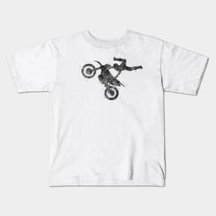 Motocross freestyle black and white Kids T-Shirt